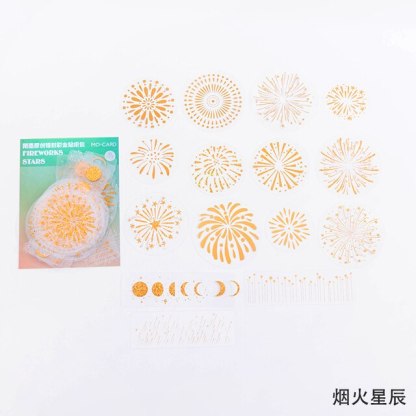 45pcs Flash Magic Astrolabe golden Laser Stickers-JournalTale