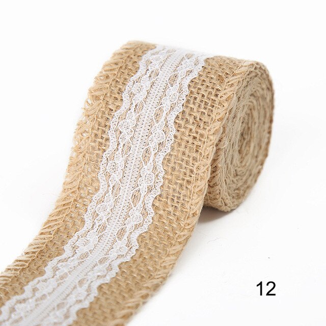 2M 5CM Natural Jute Burlap Rolls with Lace-JournalTale