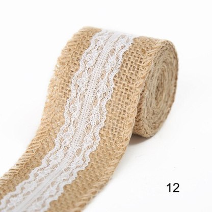 2M 5CM Natural Jute Burlap Rolls with Lace-JournalTale