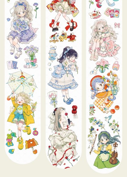 10Meters Flower Fairy Washi / PET tapes Cute Girls Scrapbooking-JournalTale