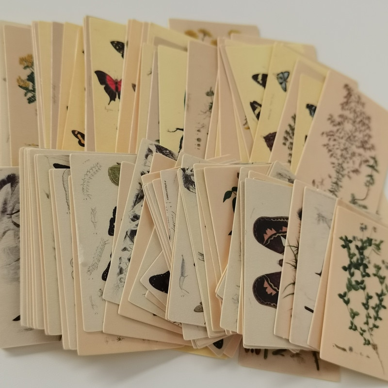 100pcs Vintage Plant Butterfly Material Paper-JournalTale