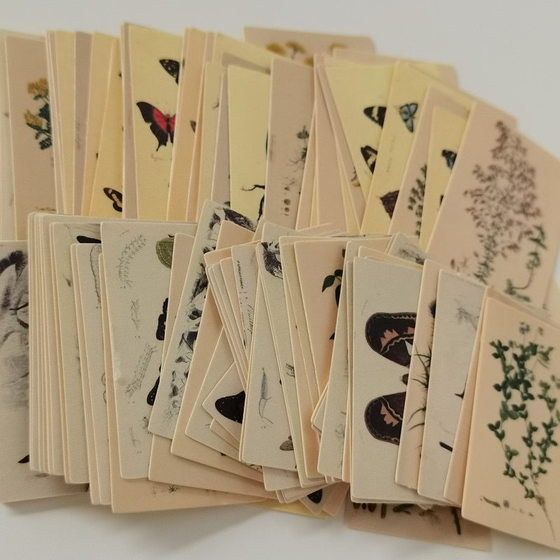 100pcs Vintage Plant Butterfly Material Paper-JournalTale