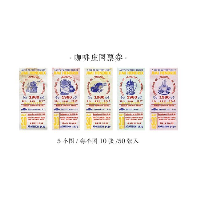 50pcs/lot Memo Pads Material Paper Ticket collector-JournalTale