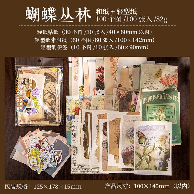 100pcs/lot Memo Pads Material Paper Vintage-JournalTale
