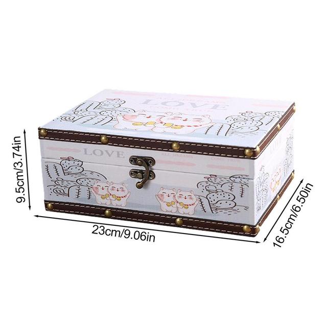 British Style Wooden Storage Box With Lock Vintage Storage Box-JournalTale