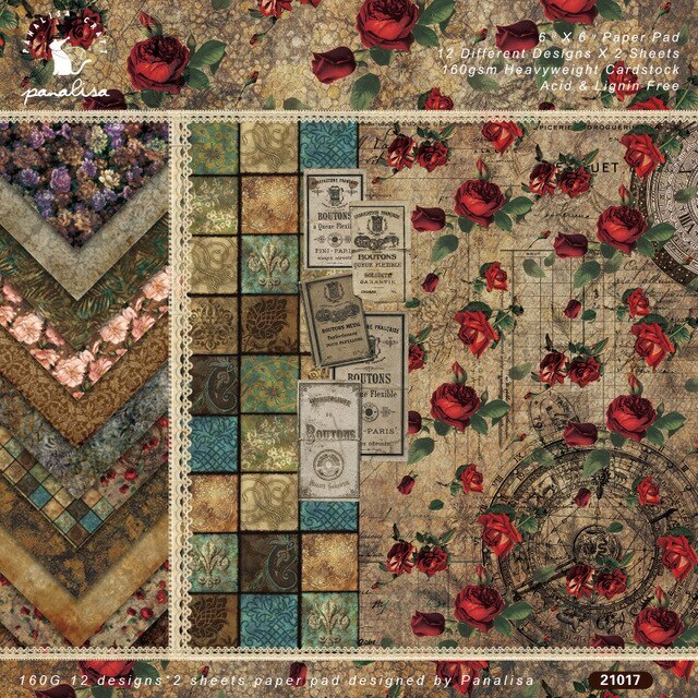 12 Sheets Vintage Plant Collections Scrapbooking Material Papers-JournalTale