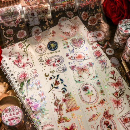 60mm*2m/Roll Vintage Flower PET Tape-JournalTale