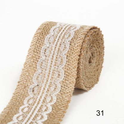 2M 5CM Natural Jute Burlap Rolls with Lace-JournalTale