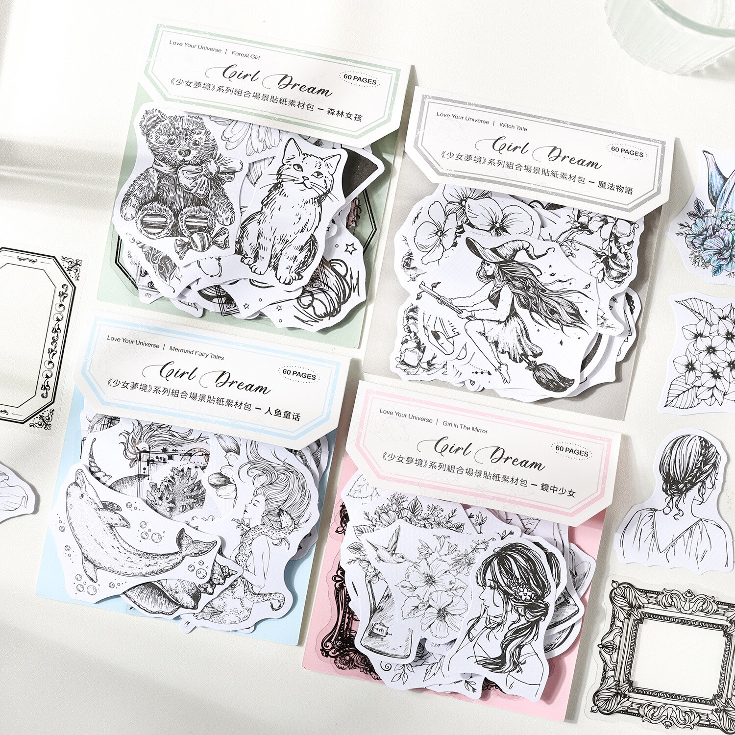 60pcs/1lot Scrapbook Sticker Vintage Sticker-JournalTale