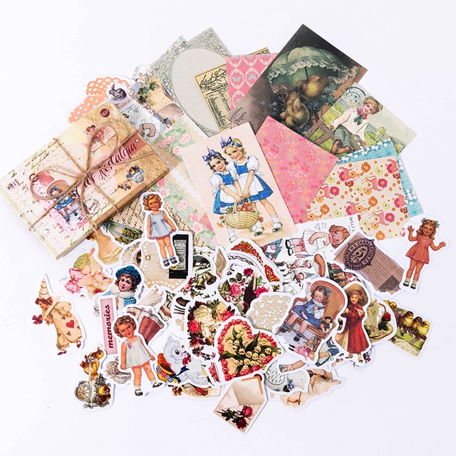 60pcs/boxed Vintage Boxed Stickers for Scrapbooking-JournalTale