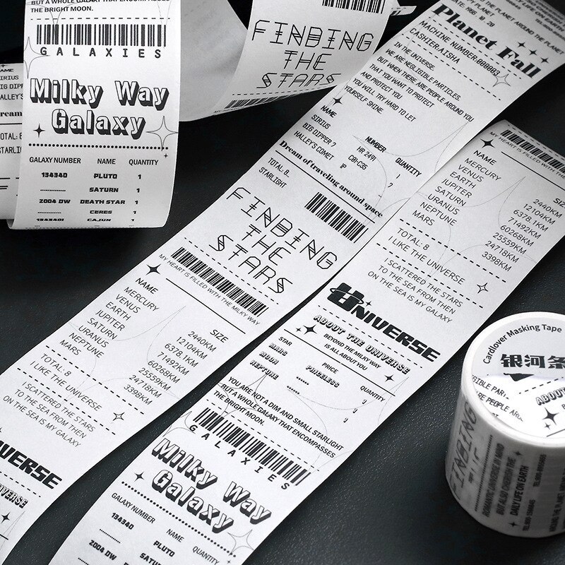 6 Styles Shop Receipt Masking Tape 40mm*3m-JournalTale