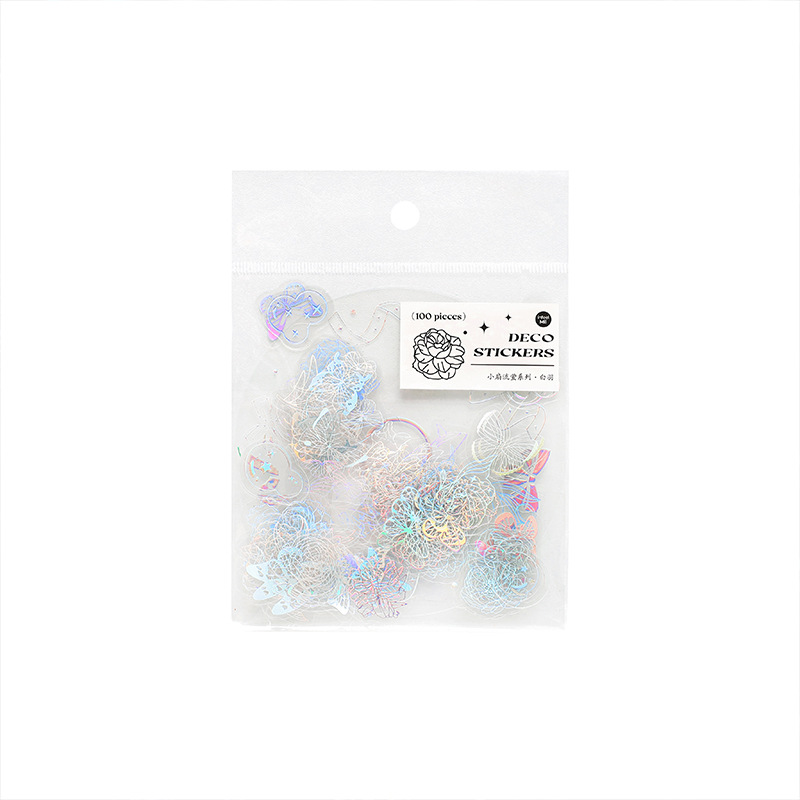 100 pcs/lot scrapbook Vintage Laser Attickers fan scrapbook-JournalTale
