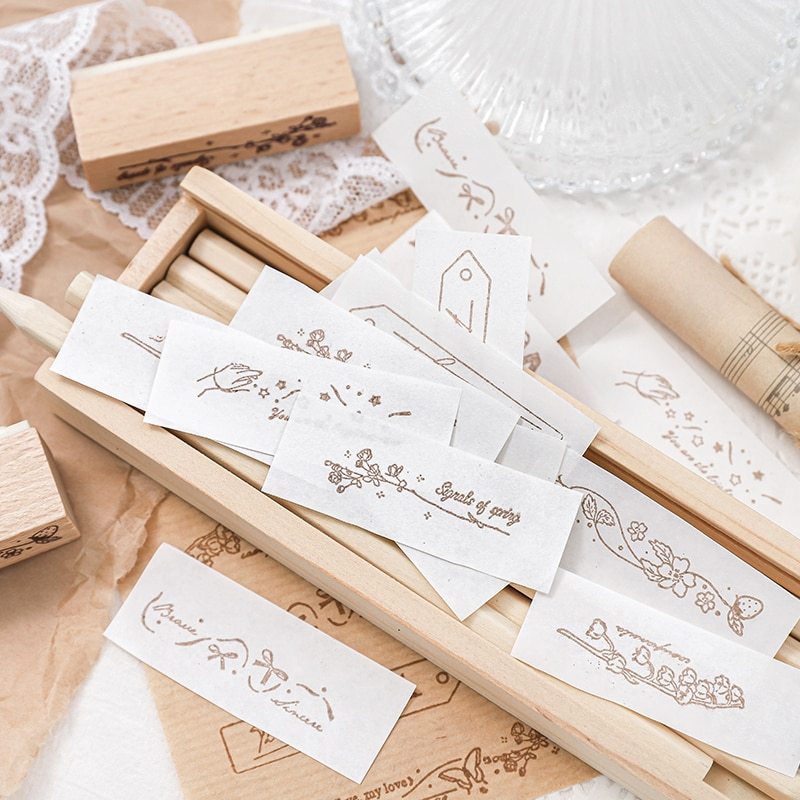 1 Pc/Designs About Love Series Wooden Rubber Stamp-JournalTale
