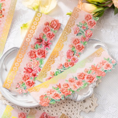 10 Sheets Lace Romance Series Flower Landscaping PET Sticker-JournalTale