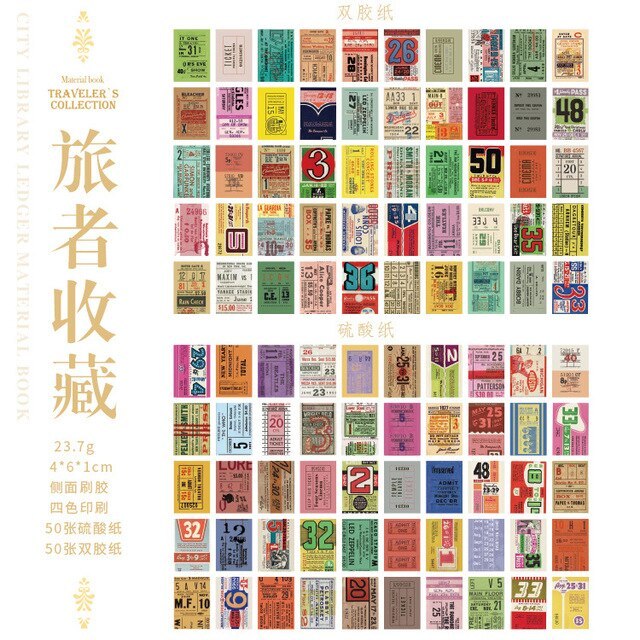 100pcs/lot Memo Pads Material Paper City Library Journal-JournalTale