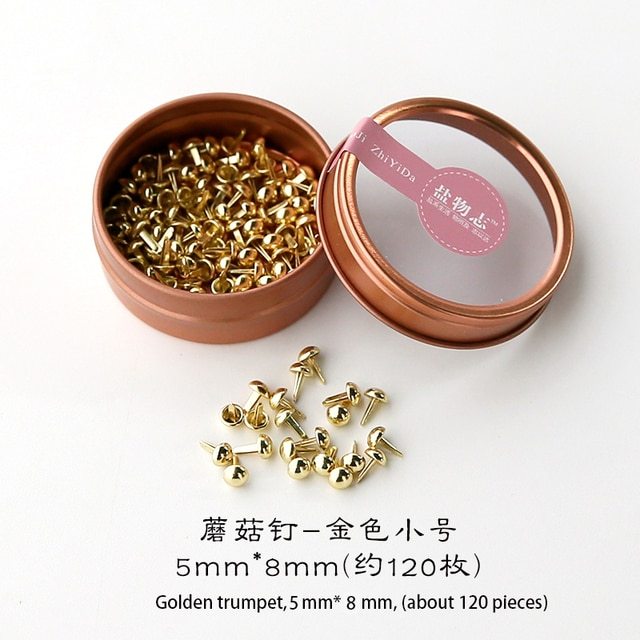120 Pcs Retro Fixed Mushroom Nails DIY Journal Nails-JournalTale