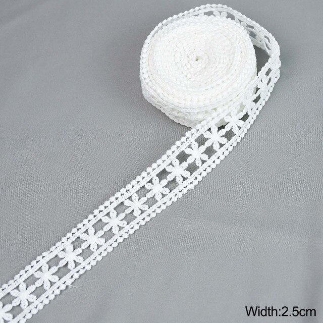 5Yards White Lace Trim Ribbon Lace Tape-JournalTale