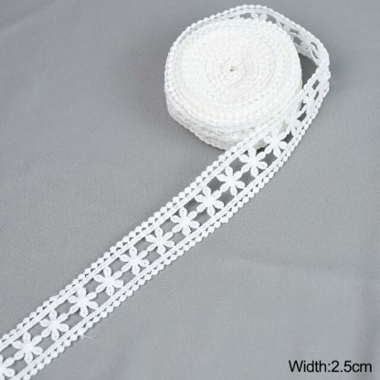 5Yards White Lace Trim Ribbon Lace Tape-JournalTale