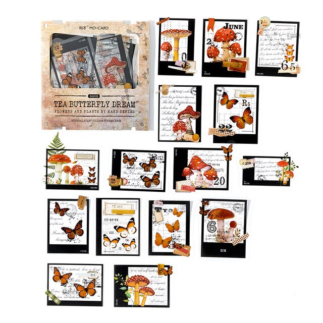 30pcs/lot Scrapbook Stickers Flower and plant handicrafts-JournalTale