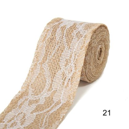2M 5CM Natural Jute Burlap Rolls with Lace-JournalTale
