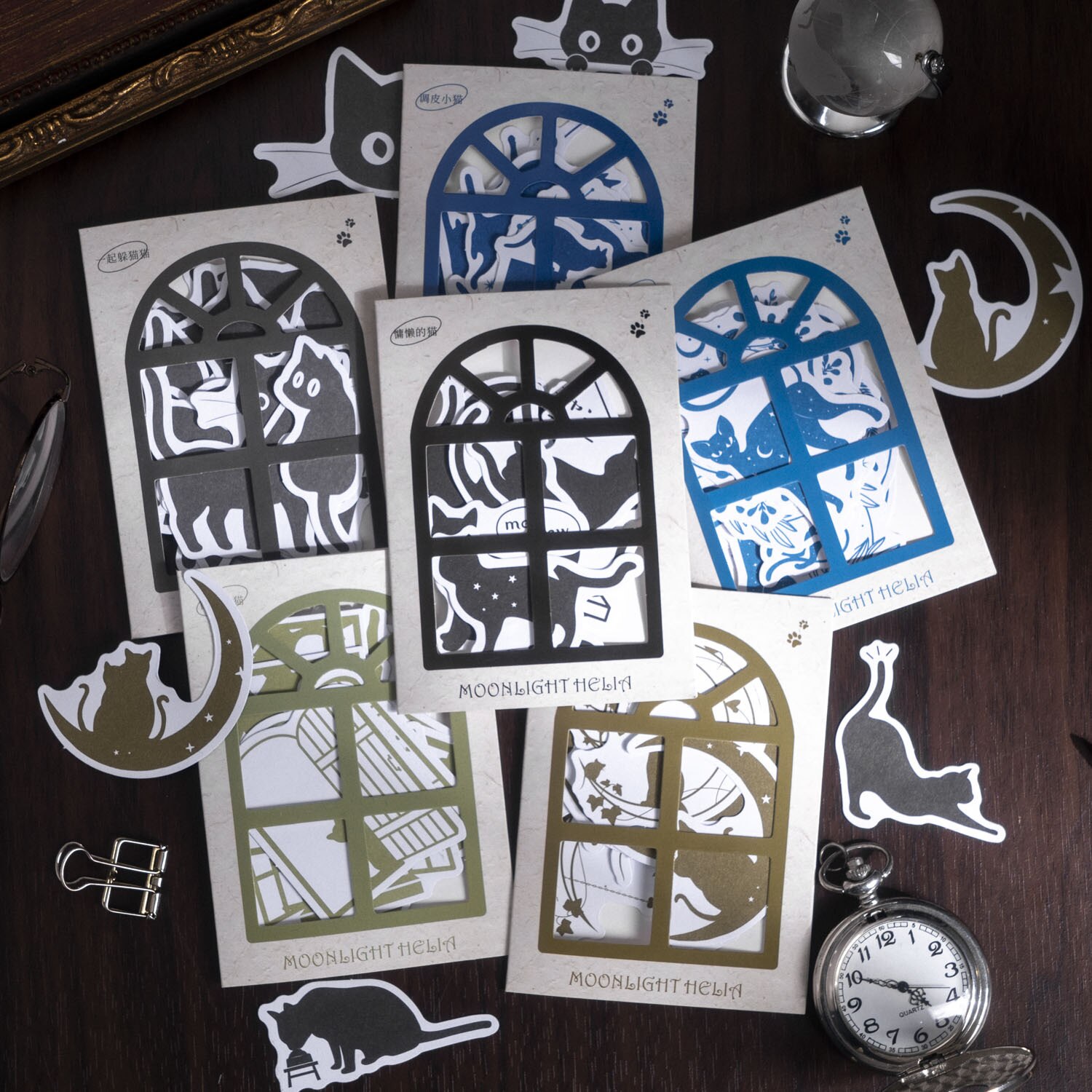 40pcs/1lot Scrapbook Sticker Moonlight Blacklia-JournalTale