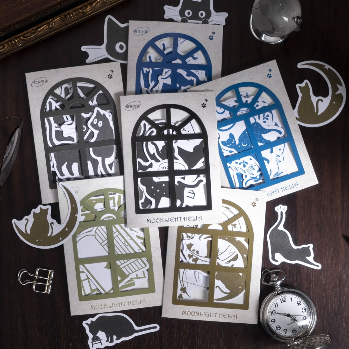 40pcs/1lot Scrapbook Sticker Moonlight Blacklia-JournalTale