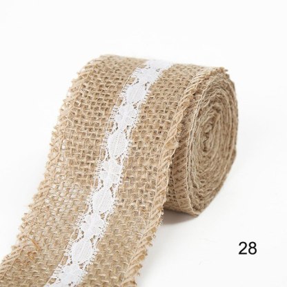 2M 5CM Natural Jute Burlap Rolls with Lace-JournalTale
