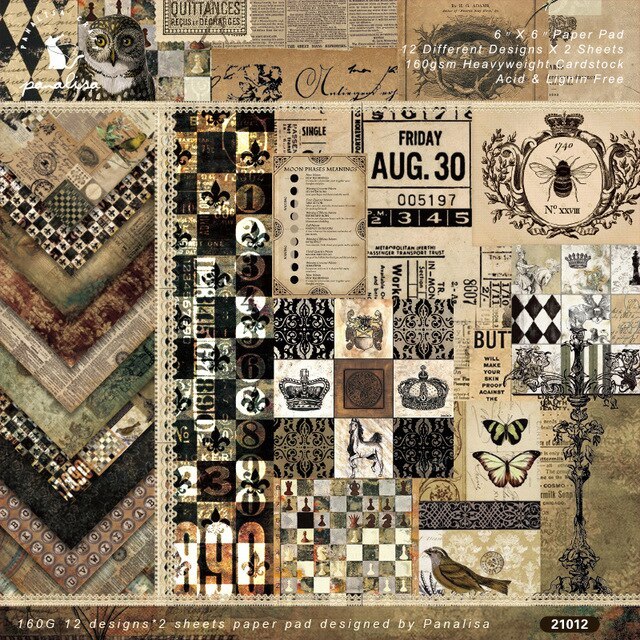 12 Sheets Vintage Plant Collections Scrapbooking Material Papers-JournalTale