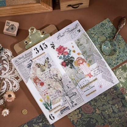 60pcs Vintage Floral Scrapbooking Decor Papers-JournalTale