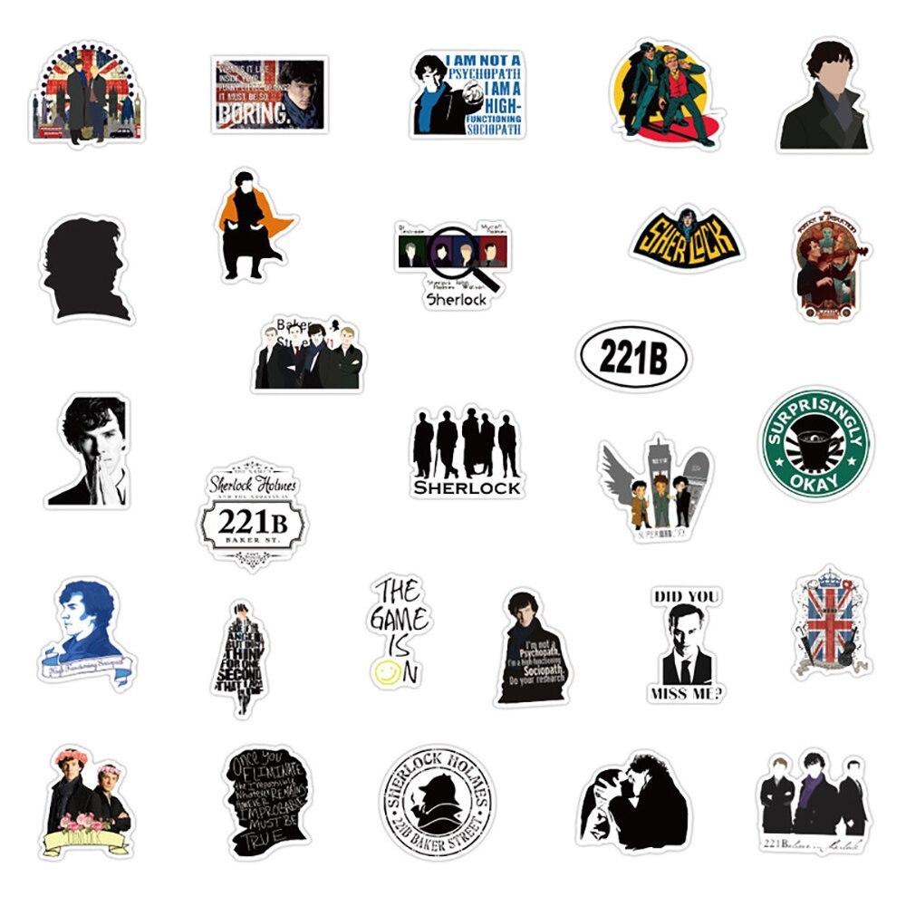 10/30/50PCS TV Show Sherlock Graffiti Stickers-JournalTale