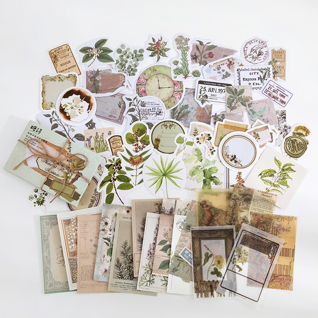 60pcs/boxed Vintage Boxed Stickers for Scrapbooking-JournalTale