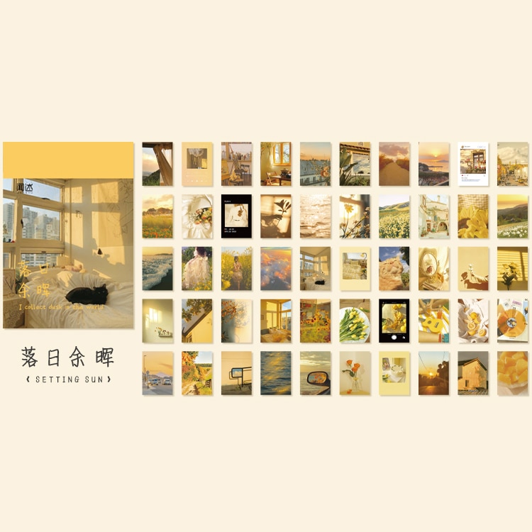 50 Sheets Natural Scenery Art Paintings Stationery Stickers Book-JournalTale
