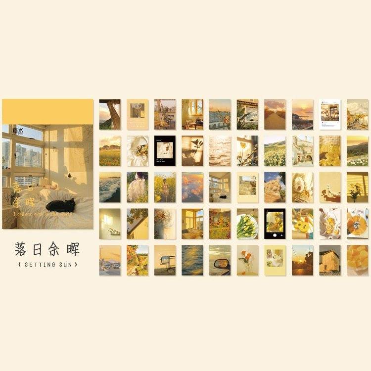 50 Sheets Natural Scenery Art Paintings Stationery Stickers Book-JournalTale
