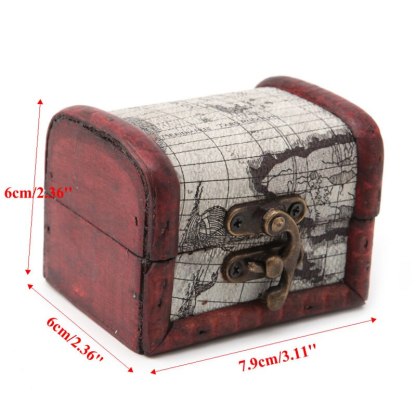 Top Quality Wooden Pirate Map Jewellery Storage Box-JournalTale