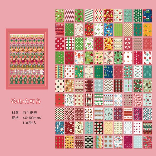 100 sheets Christmas party Retro Material Book Memo Pad-JournalTale