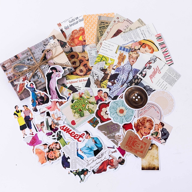 60pcs/boxed Vintage Boxed Stickers for Scrapbooking-JournalTale