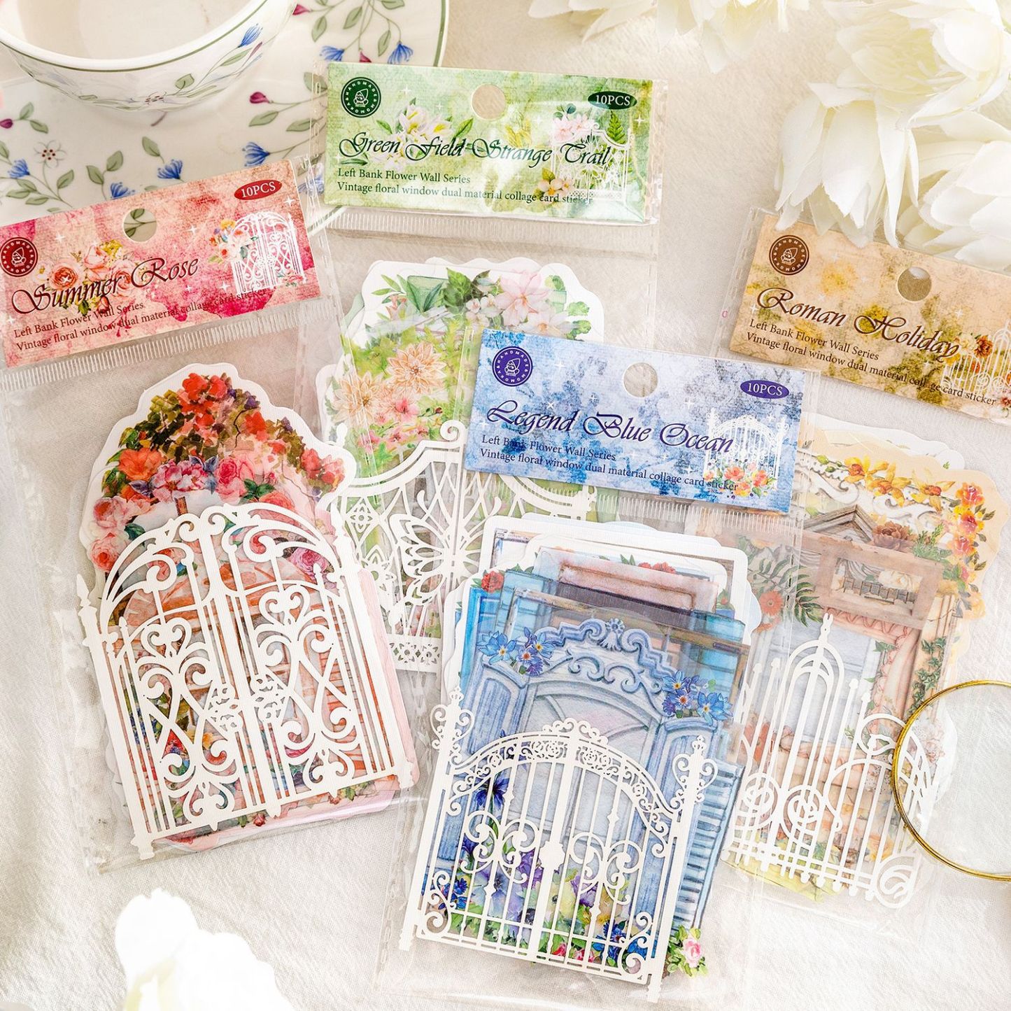 10pcs/1lot Scrapbook Sticker Vintage Flower Sticker-JournalTale