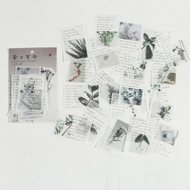 40pcs/pack Letter of Time Poetry Washi Paper Stickers-JournalTale