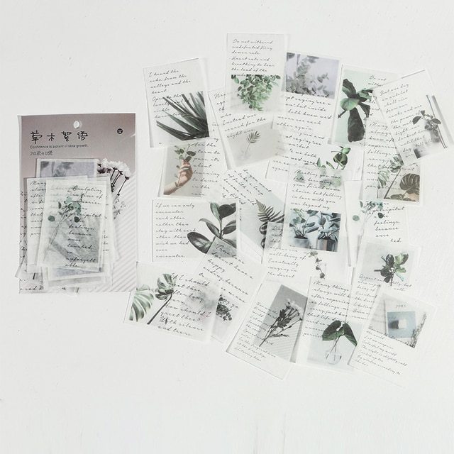 40pcs/pack Letter of Time Poetry Washi Paper Stickers-JournalTale