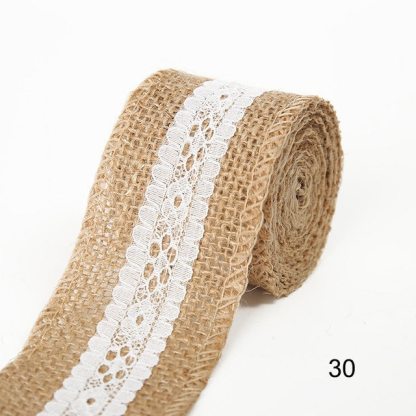 2M 5CM Natural Jute Burlap Rolls with Lace-JournalTale