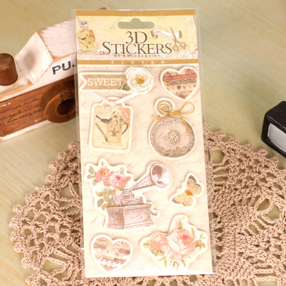 12patterns 3D Scrapbooking High Quality Paper Stickers-JournalTale