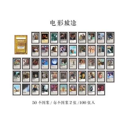 100pcs Vintage Stamps Sticky Paper for Phone Deco-JournalTale