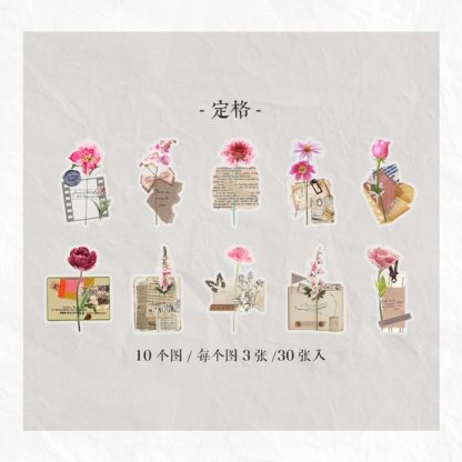 30pcs/1lot Stationery Stickers Plant Flower letter-JournalTale