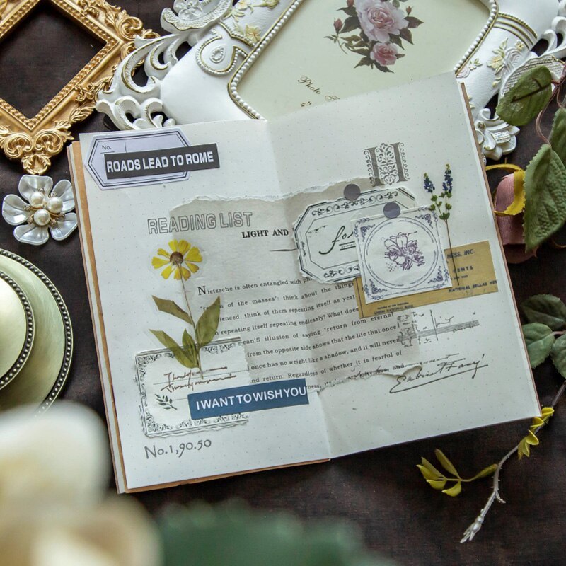50sheets Aesthetic Vintage Frame Memo Pad Paper-JournalTale