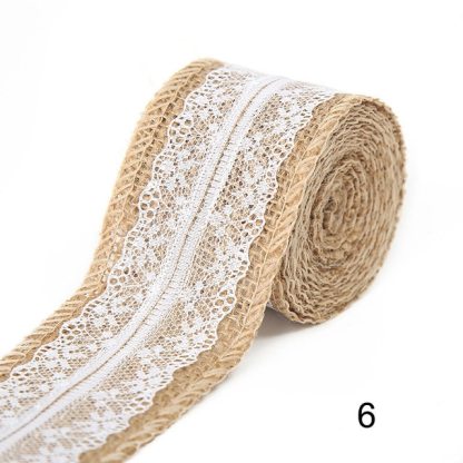 2M 5CM Natural Jute Burlap Rolls with Lace-JournalTale