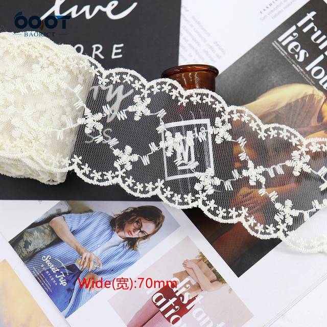 1Yards  Mesh Embroidered Lace Ribbon Materials-JournalTale