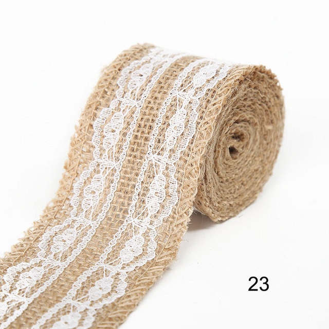 2M 5CM Natural Jute Burlap Rolls with Lace-JournalTale