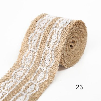 2M 5CM Natural Jute Burlap Rolls with Lace-JournalTale
