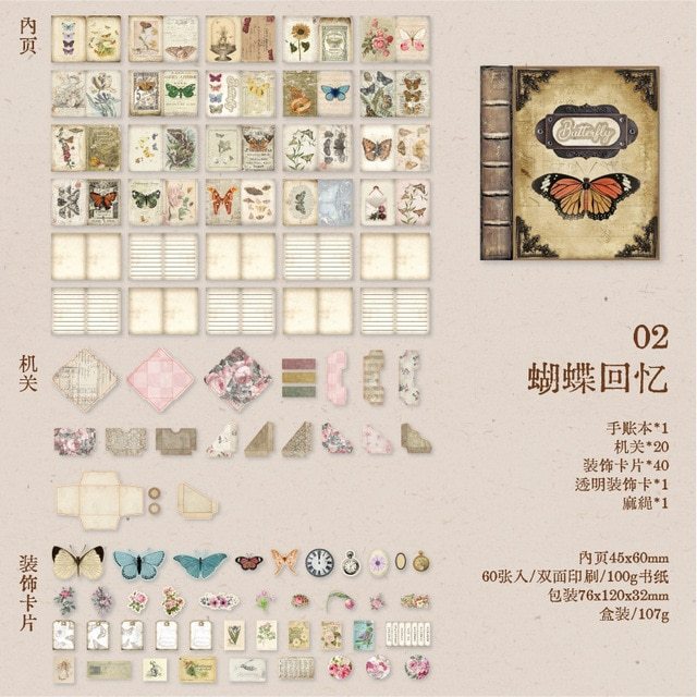 60pcs/lot Memo Pads Material Paper Vintage Book-JournalTale