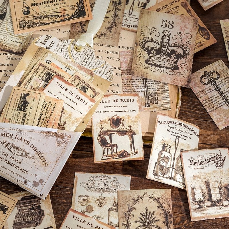 30pcs/pack Decor Scrapbook Vintage Sticker Materials Paper-JournalTale